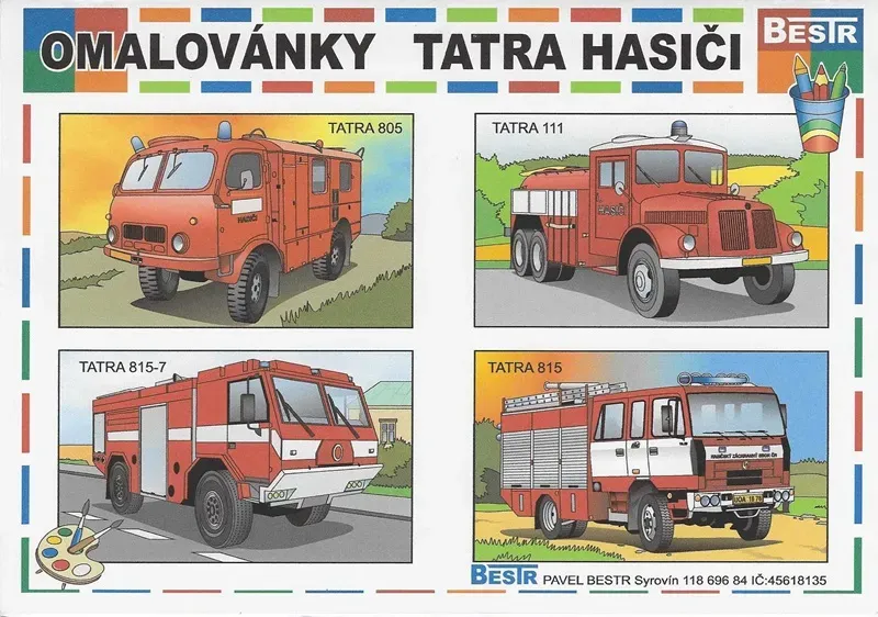 Omaľovánky Bestr A5 Tatra Hasiči